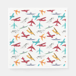 Colourful Airplanes Pattern Napkin