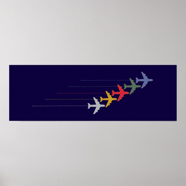 colourful airplanes poster (Front)