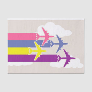 Colourful airplanes tissue paper