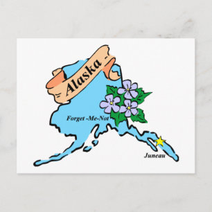 Colourful Alaska Map Tees and Gifts Postcard