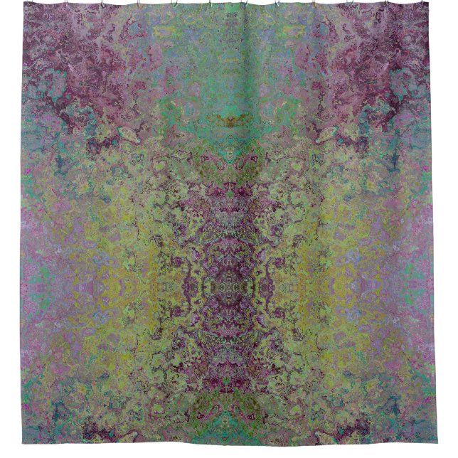 Colourful Alcohol Ink, Green and Burgundy Abstract (Front)