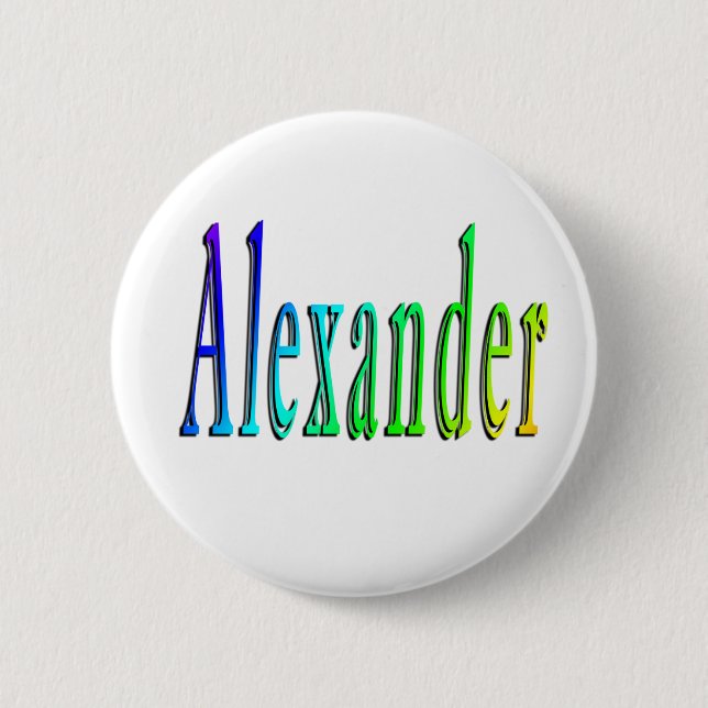 Colourful Alexander Name, 2 Inch Round Button (Front)