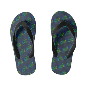 Colourful Alexander Name Logo, Kid's Flip Flops