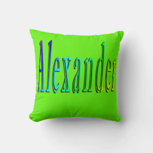 Colourful Alexander Name Logo, Throw Pillow