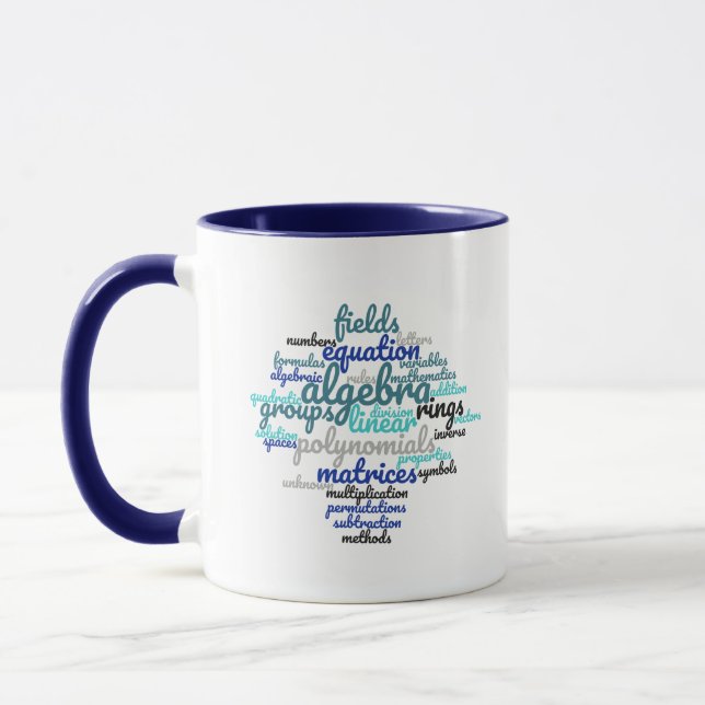 Colourful Algebra Word Cloud Mug (Left)