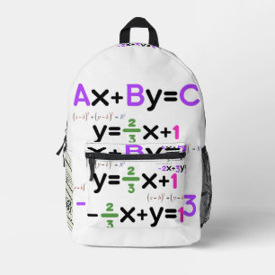 Colourful Algebraic Equations and Math Formulas. Printed Backpack