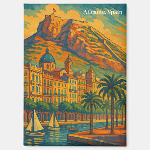 Colourful Alicante Spain Vintage Art Costa Blanca Magnet