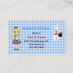 Colourful Alice in Wonderland Mommy Play Date Card