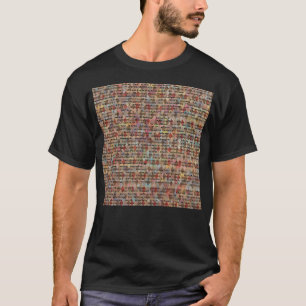 Colourful  Alice In Wonderland Text Book Art T-Shirt