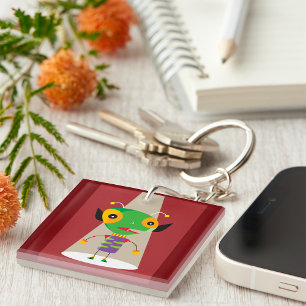 Colourful Alien Ant in Spotlight Quirky Sci-Fi  Keychain