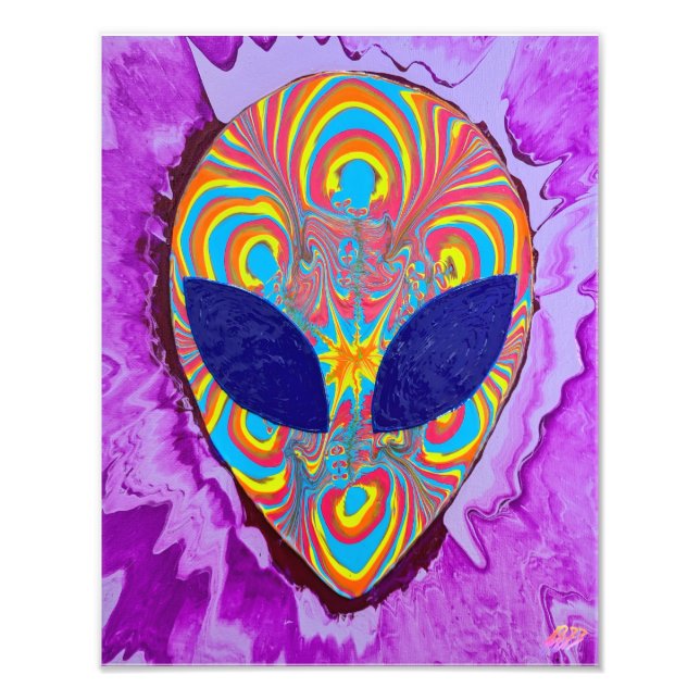 Colourful Alien Pour Art Print (Front)