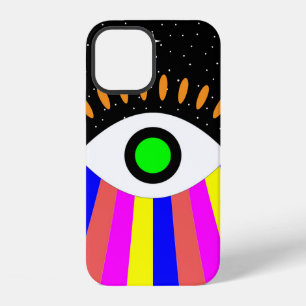 Colourful all seeing eye flat design with stars an iPhone 12 case