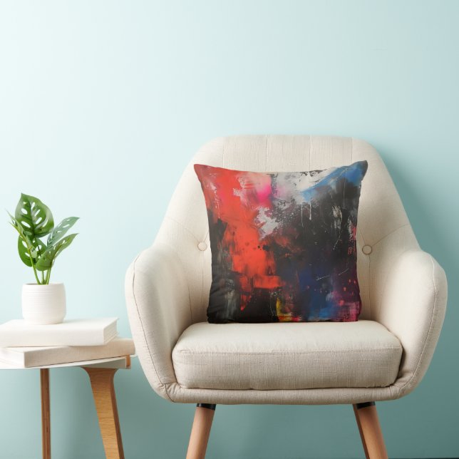 Colourful Allegory Abstract Art Throw Pillow (Chair)