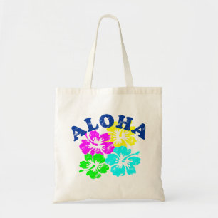 Colourful Aloha Vintage Tote Bag Hawaiian flowers