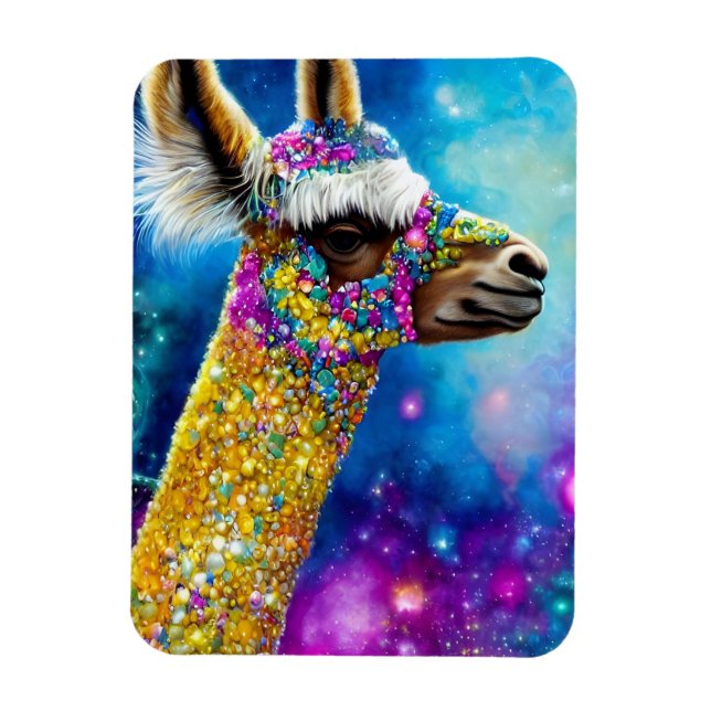 Colourful Alpaca Magnet (Vertical)