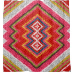 Colourful alpaca mohair sweater ornament closeup.