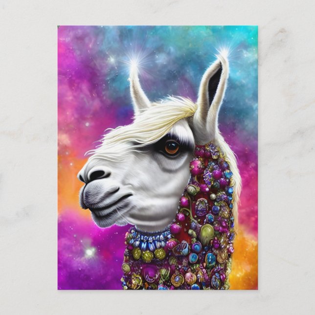 Colourful Alpaca Postcard (Front)
