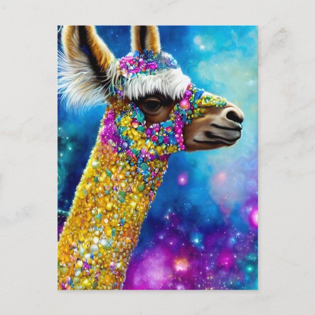 Colourful Alpaca Postcard (Front)