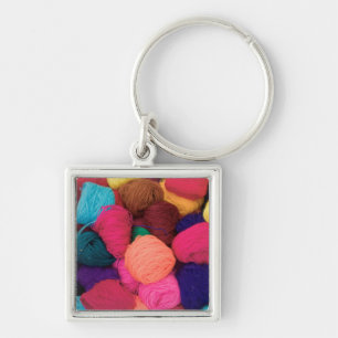 Colourful Alpaca Wool, Huaraz, Cordillera Blanca Keychain