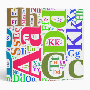 Colourful alphabet binder