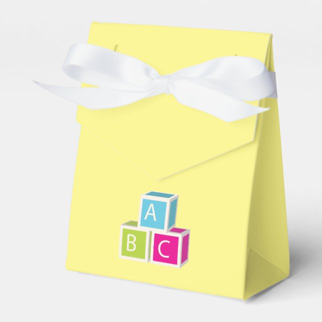 Colourful Alphabet blocks Favor Box (Front Side)