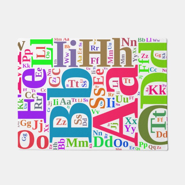 Colourful alphabet doormat (Front)