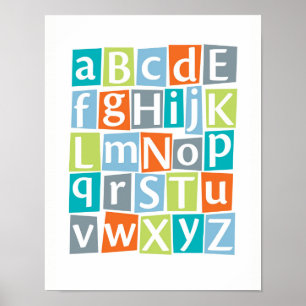 Colourful Alphabet kids poster