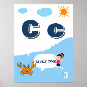 Colourful Alphabet Learning Poster Letter C