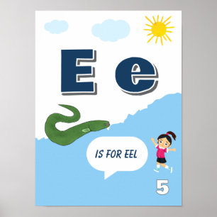 Colourful Alphabet Learning Poster Letter E