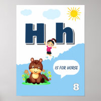 Colourful Alphabet Learning Poster Letter H