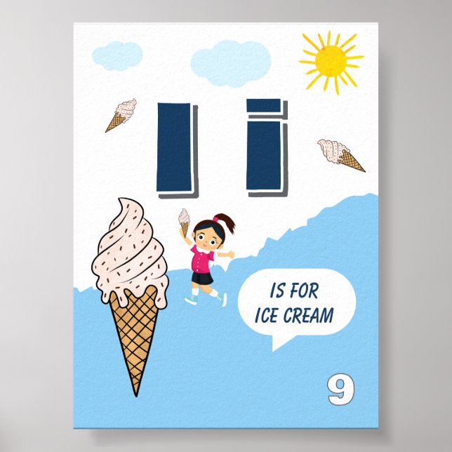 Colourful Alphabet Learning Poster Letter I (Front)