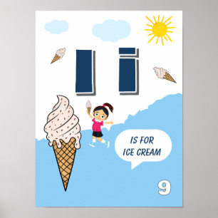 Colourful Alphabet Learning Poster Letter I