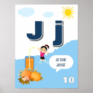 Colourful Alphabet Learning Poster Letter J