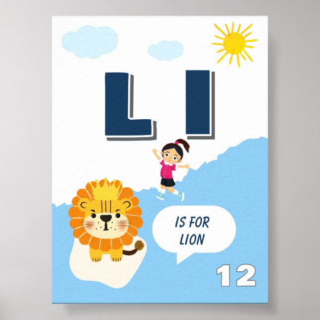 Colourful Alphabet Learning Poster Letter L (Front)