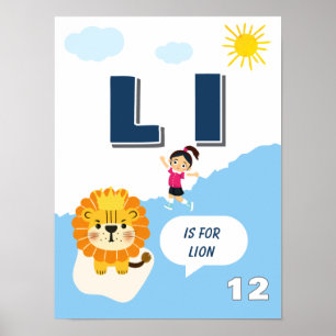 Colourful Alphabet Learning Poster Letter L