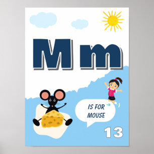 Colourful Alphabet Learning Poster Letter M