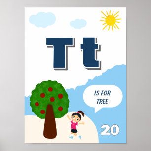 Colourful Alphabet Learning Poster Letter T
