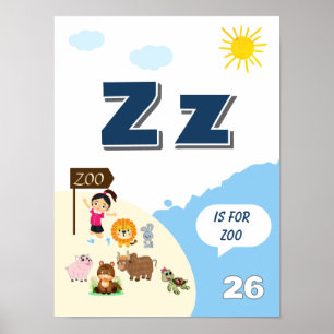 Colourful Alphabet Learning Poster Letter Z