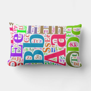 Colourful alphabet lumbar pillow