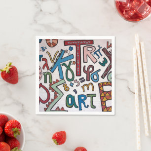 Colourful Alphabet  Napkin