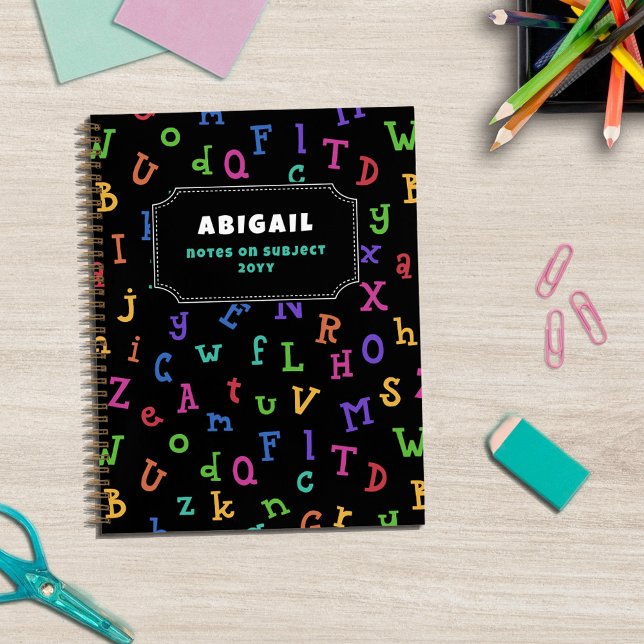 Colourful Alphabet Pattern Back to School  Notebook (Creator Uploaded)