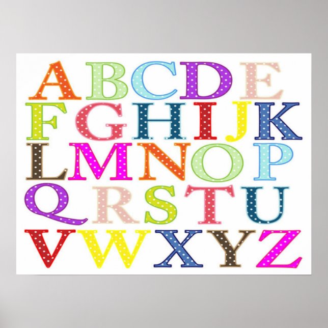 Colourful Alphabet Poster (Front)