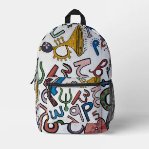 Colourful Alphabet Printed Backpack