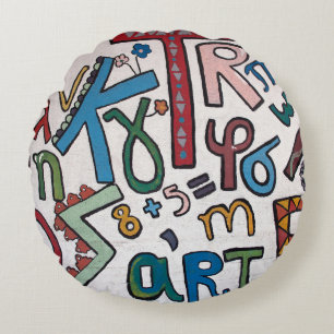 Colourful Alphabet Round Pillow