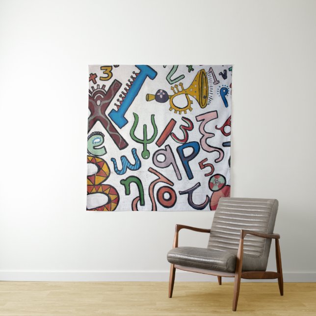 Colourful Alphabet Tapestry (In Situ)