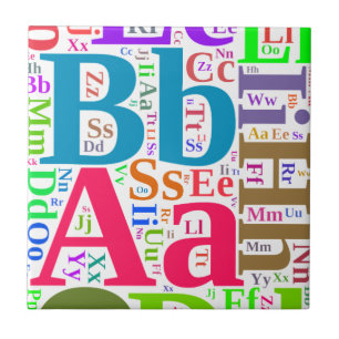 Colourful alphabet tile