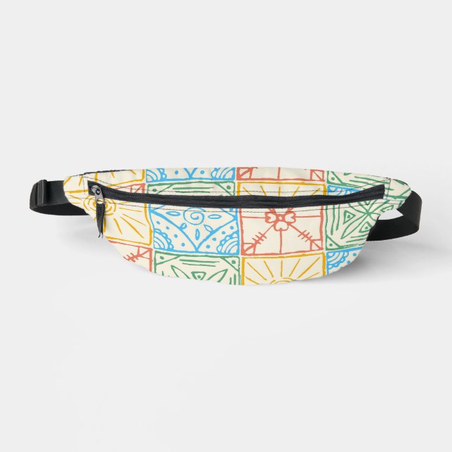 Colourful Amalfi style tile seamless pattern Fanny Pack (Front)