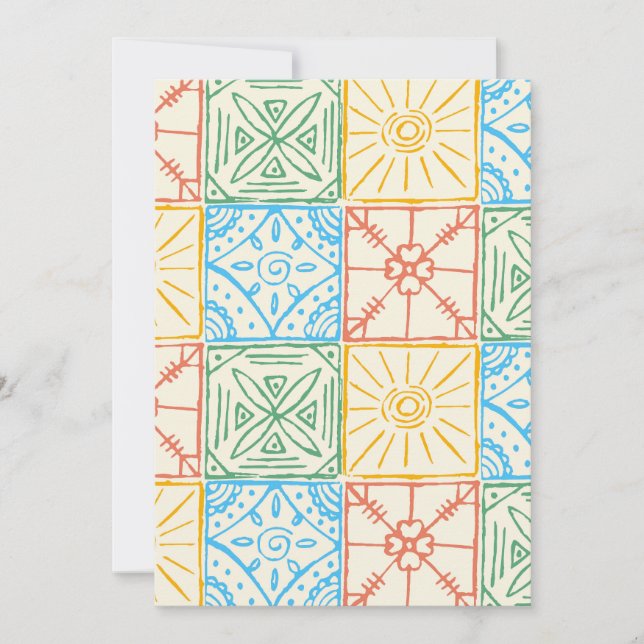 Colourful Amalfi style tile seamless pattern Invitation (Front)