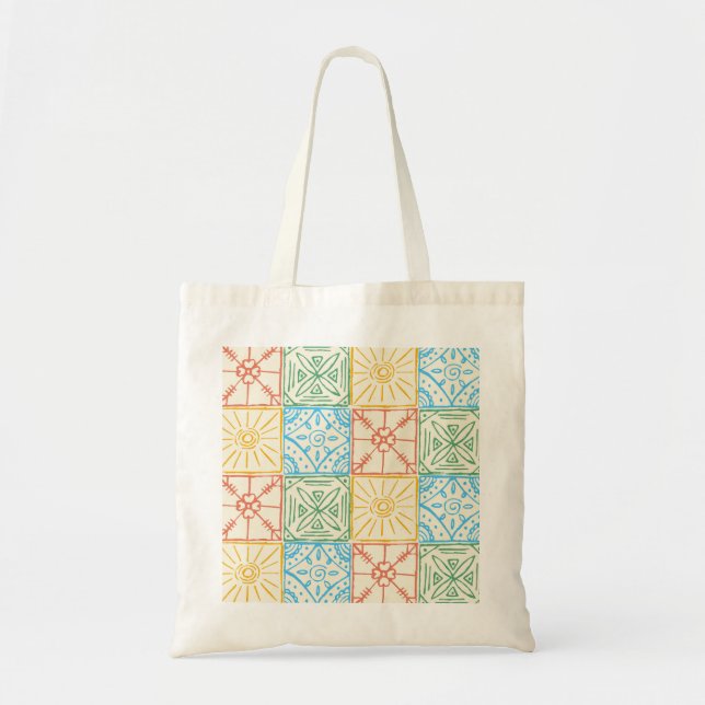 Colourful Amalfi style tile seamless pattern Tote Bag (Front)