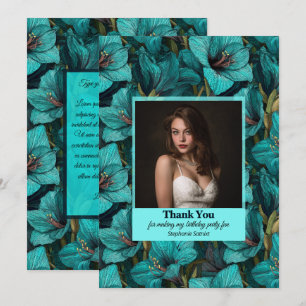Colourful Amaryllis Female Birthday Trendy Thank You Card